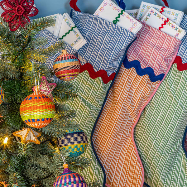 Wicklewood Christmas Stocking Pink Green