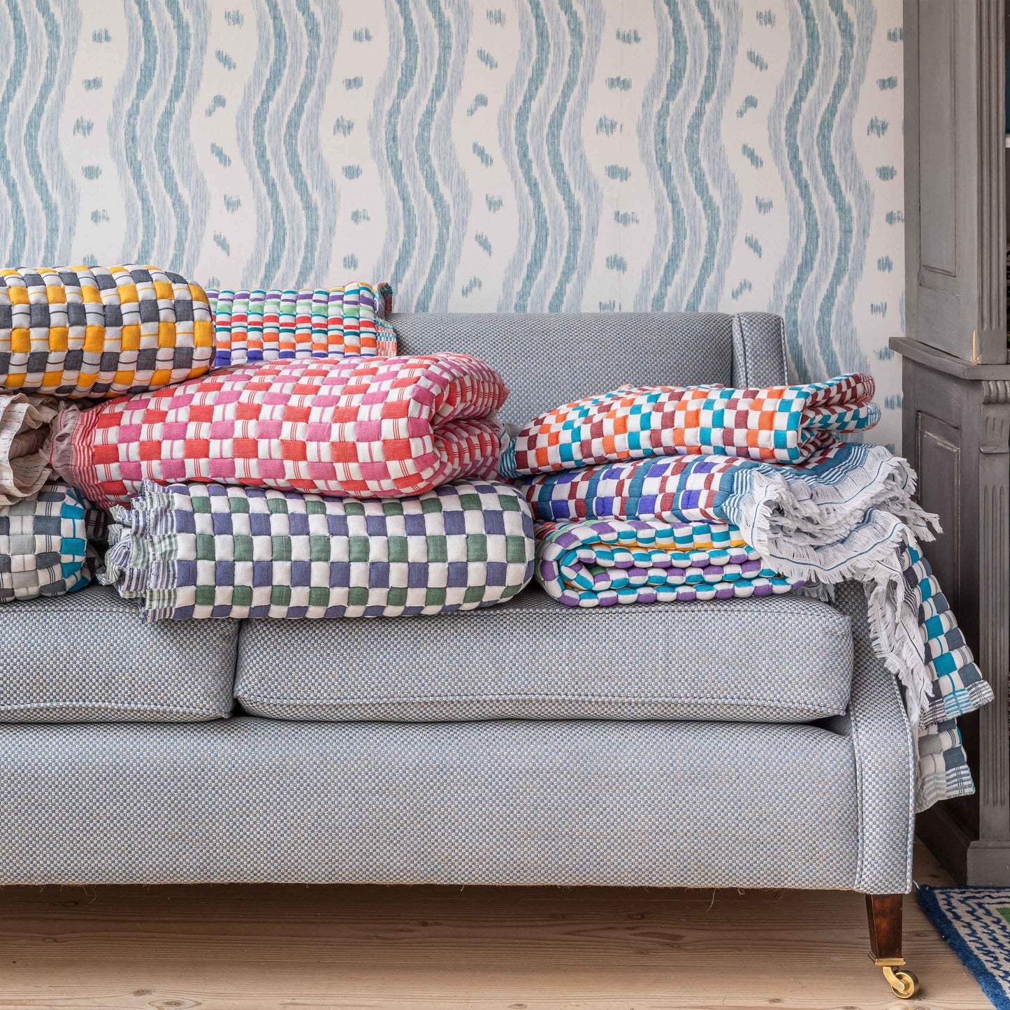 Single Sujani Blue Throw