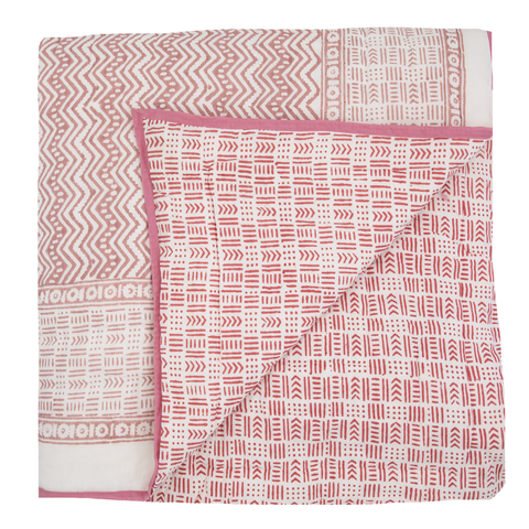 Double Wave Kahala Pink Red Quilt