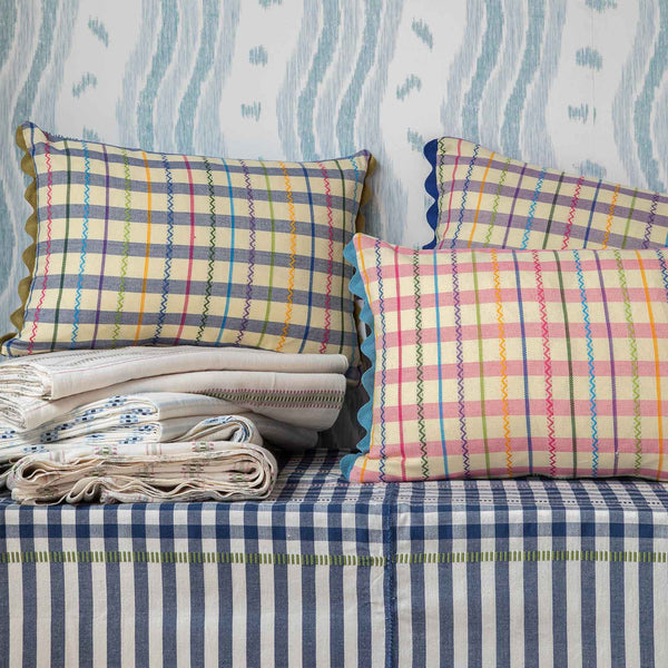 wicklewood gingham oblong cushions 